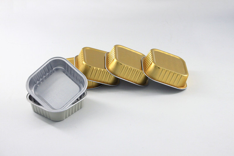 Disposable golden aluminum foil cake box golden round square insulation baking bowl bread dessert heat sealing snack box