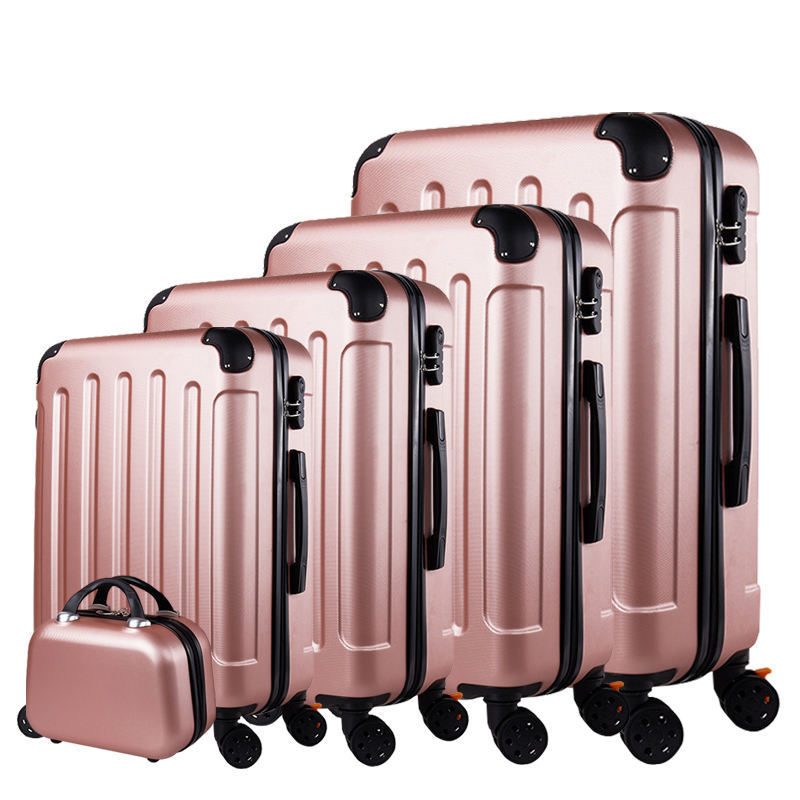 Hotting selling large luggage 4 spinner wheels 22/24 inch ABS case cabin travel suitcase luggage bags with lock