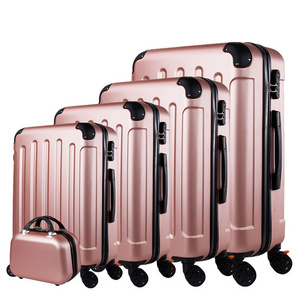 Hotting selling large luggage 4 spinner wheels 22/24 inch ABS case cabin travel suitcase luggage bags with lock