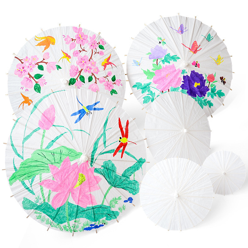 DIY painting paper umbrellas creative graffiti blank oil paper umbrellas props umbrellas for stage