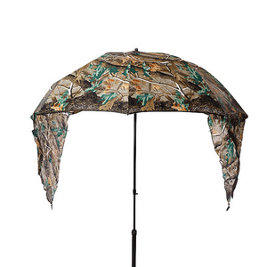 Outdoor camouflage semi enclosed fishing umbrella with thickened universal folding windproof sunscreen fishing umbrella