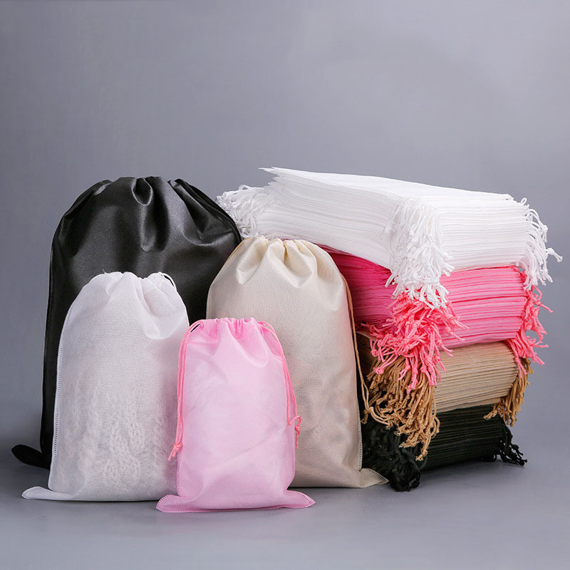 Customized drawstring portable dust proof storage travel non woven shoe bag