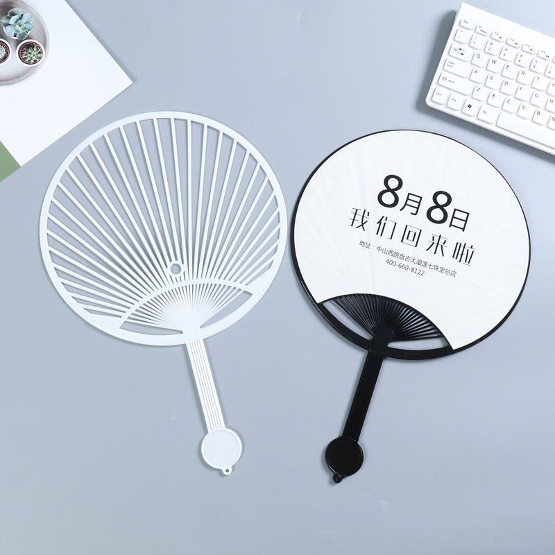 Promotion customized Logo Printed Advertising plastic PP hand fan