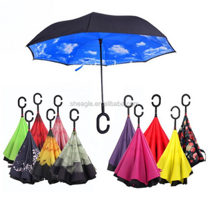 Windproof Reverse Folding Double Layer Inverted Umbrella