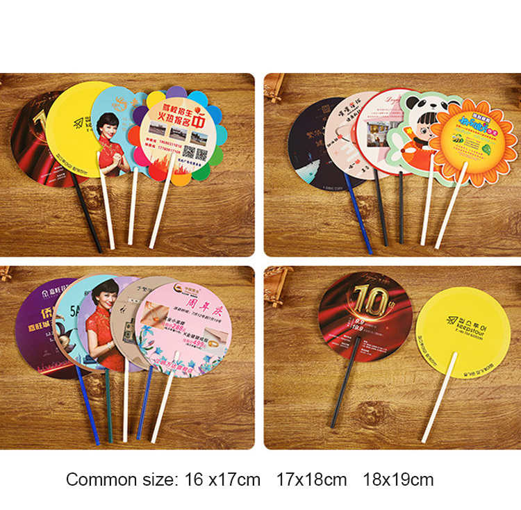 Promotional Advertising PP Hand Fans Custom Printed Plastic Hand Fan