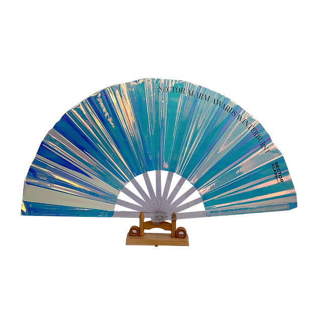 Kung Fu Folding Fan Craft Gifts Stage Performance Dance Party Photography Props Fan Pvc Laser Film Bamboo Fan