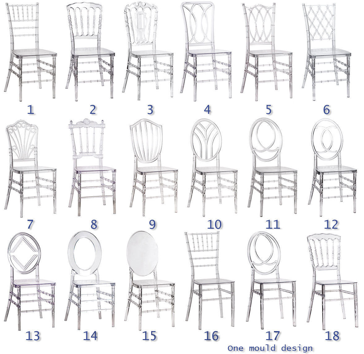 Wholesale Transparent Plastic Events Party Acrylic Clear Ghost Phoenix Crystal Chiavari Resin Wedding Chair