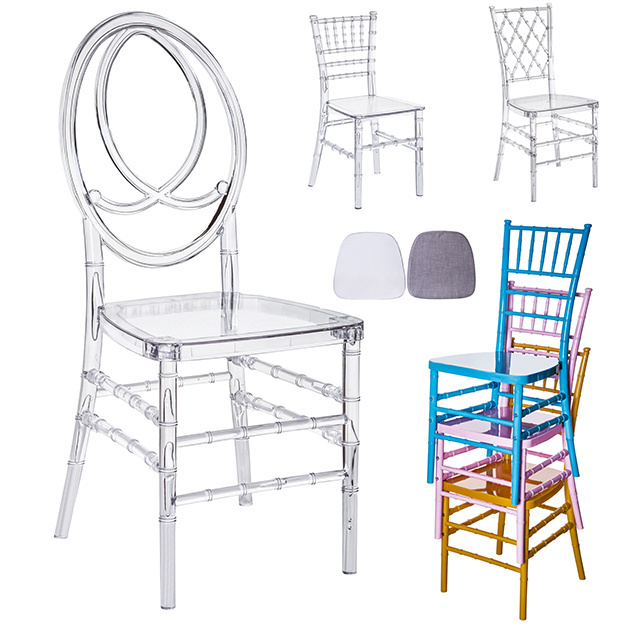 Wholesale Transparent Plastic Events Party Acrylic Clear Ghost Phoenix Crystal Chiavari Resin Wedding Chair