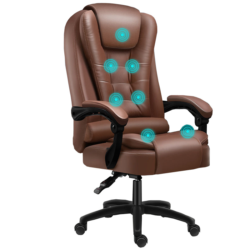 PU leather boss chair, business massage rotating office chair home office computer game chair 7 massage functions