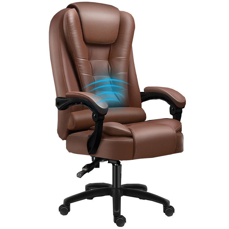 PU leather boss chair, business massage rotating office chair home office computer game chair 7 massage functions