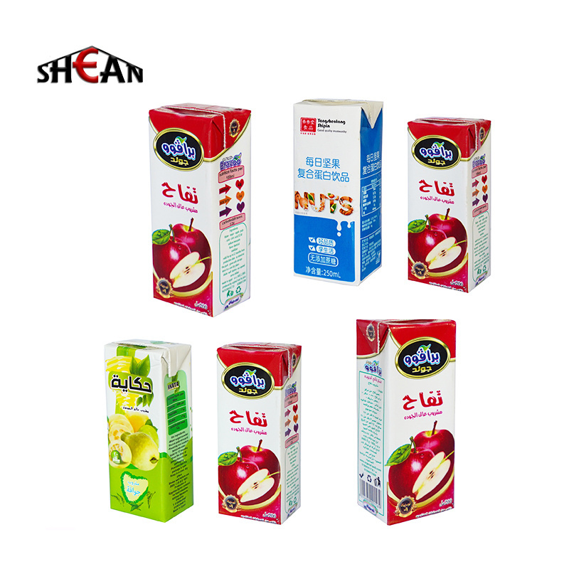 Aseptic 200ml 250 ml 300ml 500ml 1000ml liquid Juice Gable Top Carton Milk pack paper box packaging