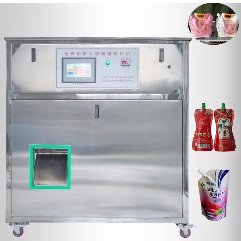 Liquid Bean Soy Milk juice Soft Drinks Yogurt tomato sauce water spout pouch filling sealing packing machine