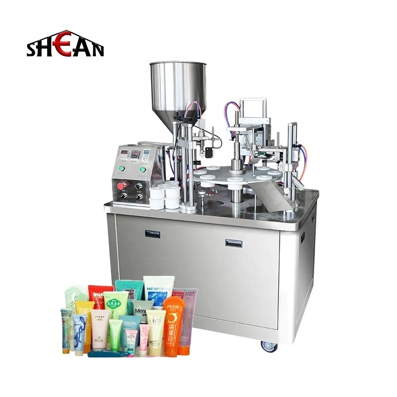 Semi Automatic vertical body lotion cosmetic cream toothpaste ultrasonic aluminum Plastic soft tube filling and sealing machine