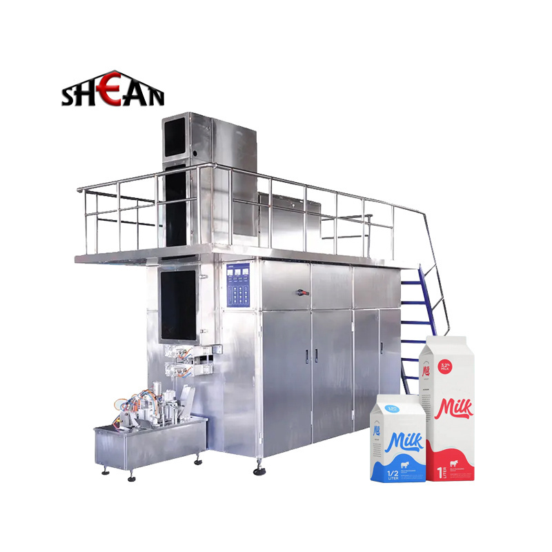 Automatic Beverage Paper Carton Packing Machinery Aseptic Brick Carton Yogurt Milk Filling Machine