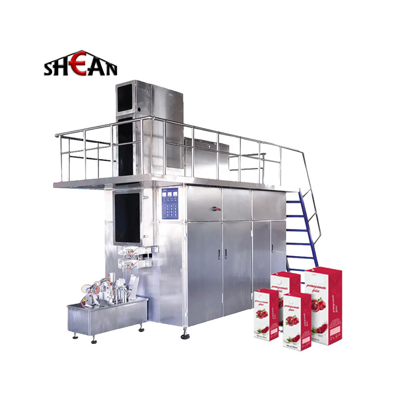 Automatic 200 250ml milk juice drinks beverage aseptic brick shape paper carton box filling machine packing packaging machine