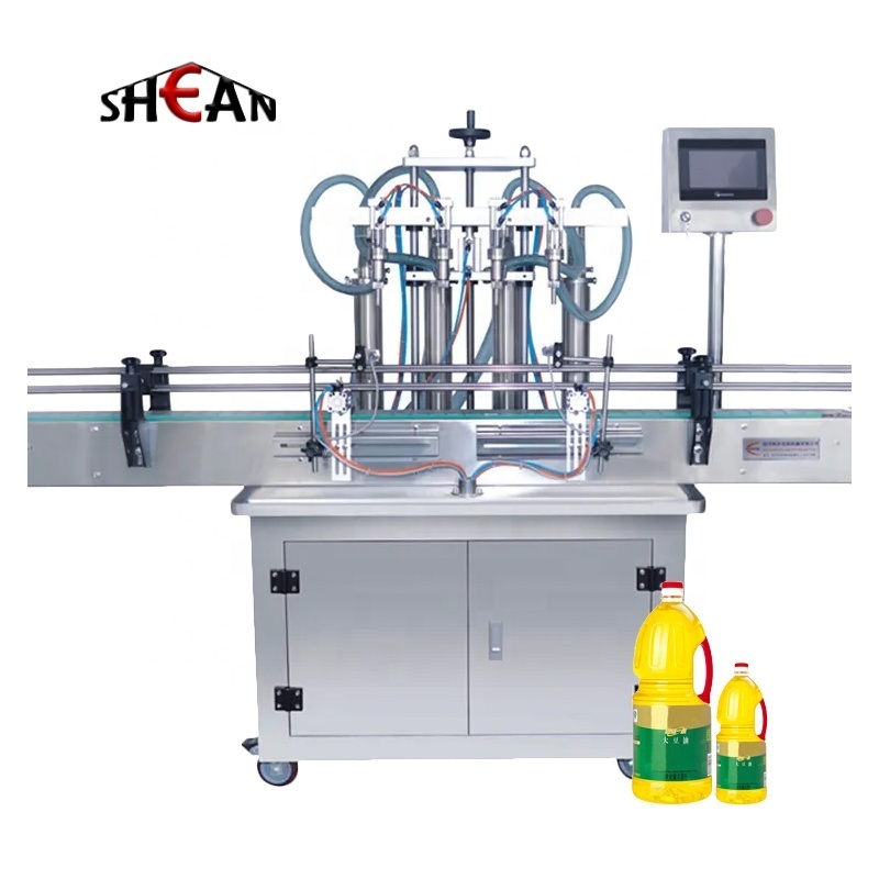 Automatic 4/6 Head Oil Water juice milk Bottle Liquid Plastic Bottle Filling Capping Packing Machine