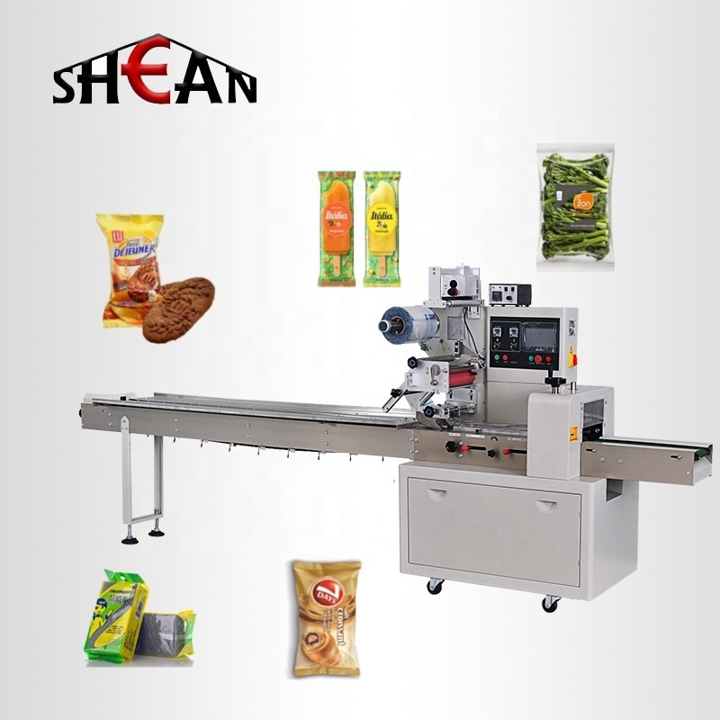 High Quality Automatic horizontal instant noodles biscuit bread flow pillow wrapping filling packing machine