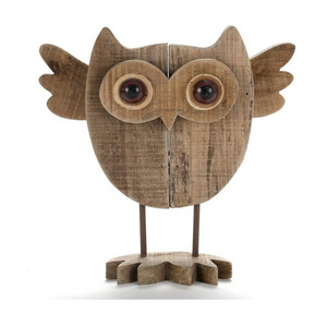 10 Inch Vintage Crafted Art Owl Statue Wood Animal Figurines wooden carving wall decor