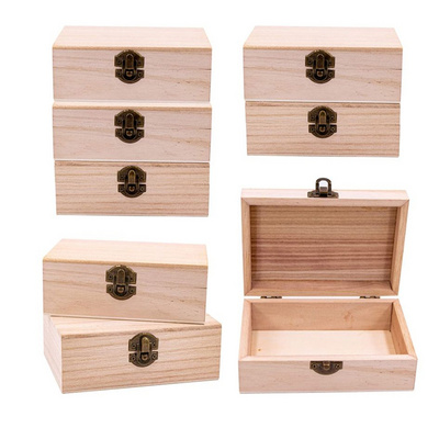 8 Pk Wooden Boxes for Crafts Unfinished Wood Boxes wood gift boxes wholesale crate