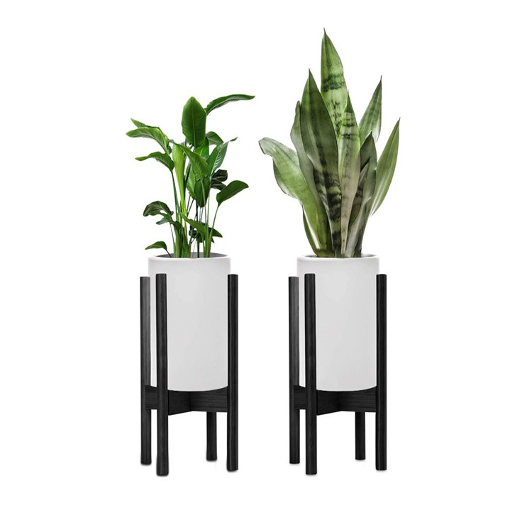 2 Pack plant stands indoor plant racks pot holders 2 tier tall plant stand home decor wood and iron stand for the flowers