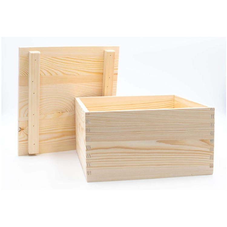 Large Unfinished Quality Wooden Pine Boxes with Lids Keepsake Pine Boxes for Home Decor wood crates unfinished