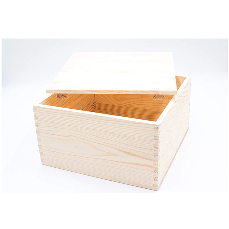 Large Unfinished Quality Wooden Pine Boxes with Lids Keepsake Pine Boxes for Home Decor wood crates unfinished