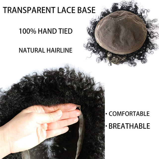 Cheap price hot selling Weave Unit All Lace Jet Black Curly Man Hair Piece for African Man PU V loop Mens Afro Curly Toupee