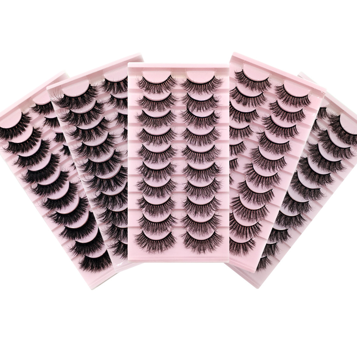 Natural Full Strip Mink Eyelashes Faux Lashes 10 Pairs Wholesale Vendors 18mm 22mm 25mm 3d 5d Short Fluffy Curly Mink Eyelash