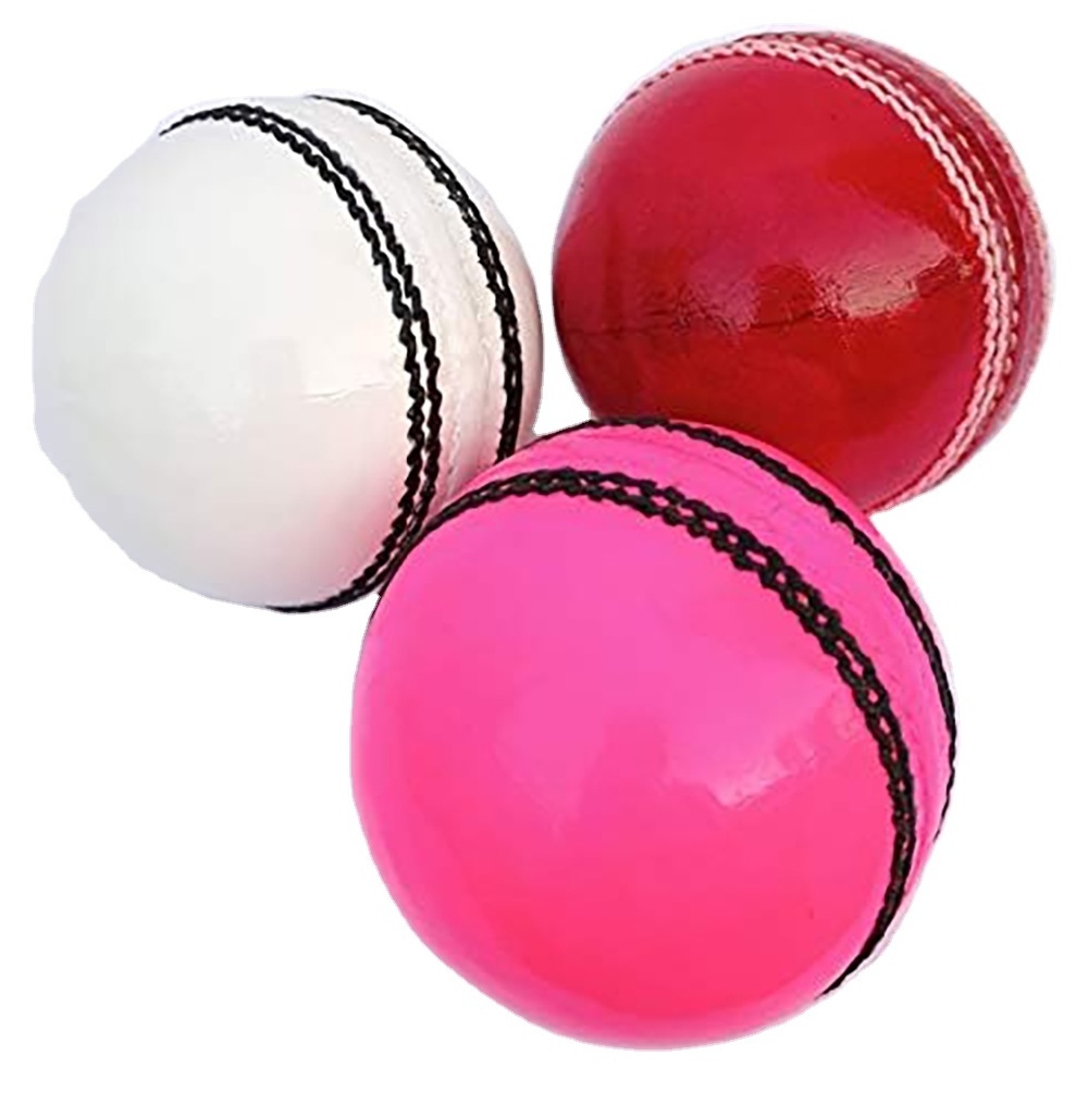 Customized  Cricket Season Tape Hard Ball Wholesale Hand Stitched Premium Quality Leather Red White Bowling Cricket Bat Balls