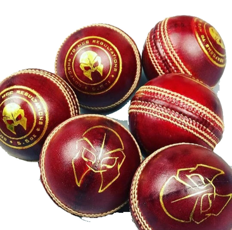 Custom Logo Cricket Tape Hard Ball Wholesale Hand Stitched 50 Overs High Premium Quality Leather Red White Bowling Machine Balls