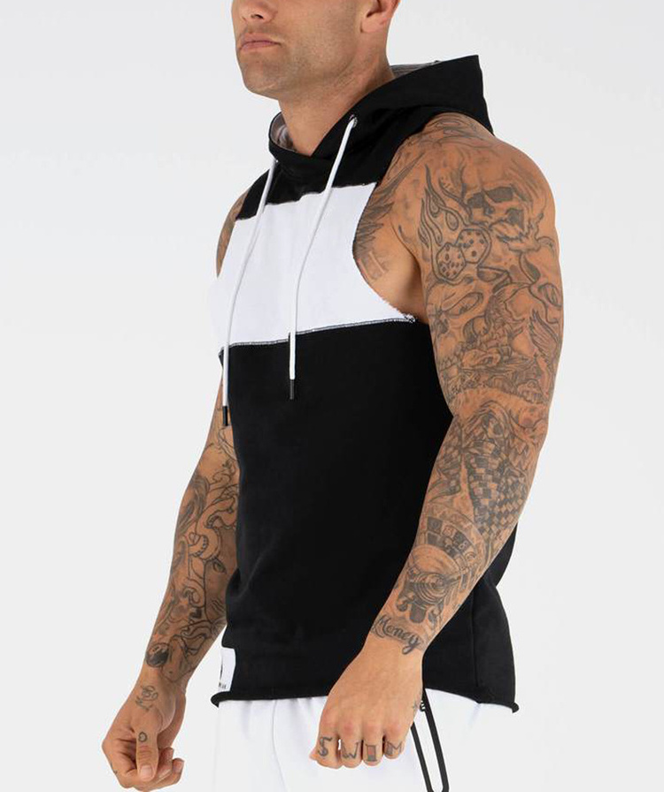 2024 Collection Men Fashion Kangaroo Pockets Hoodies Gym Fitness Wear Stringer Sweatshirt Mens Sleeveless Latest Design Hoodie