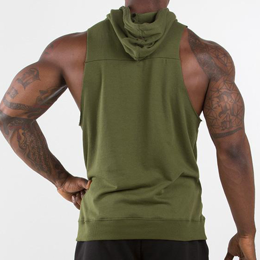 New Men's Fashion Boys Plain Zipper Fleece Sleeveless Hoodies OEM Custom Color Logo Latest Design Men Gym Wear Sweatshirt Hoodie