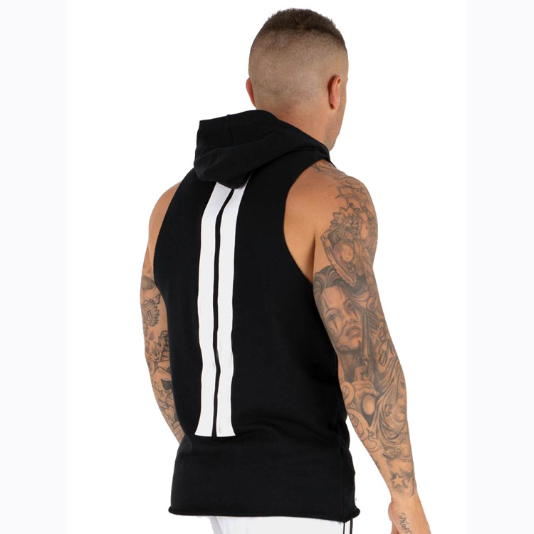 2024 Collection Men Fashion Kangaroo Pockets Hoodies Gym Fitness Wear Stringer Sweatshirt Mens Sleeveless Latest Design Hoodie