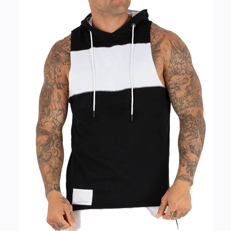 2024 Collection Men Fashion Kangaroo Pockets Hoodies Gym Fitness Wear Stringer Sweatshirt Mens Sleeveless Latest Design Hoodie