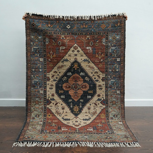 Handwoven Printed Jute Chenille Flat Pile Boho Rug for Eco-Friendly and Stylish Home Decor Persian Design