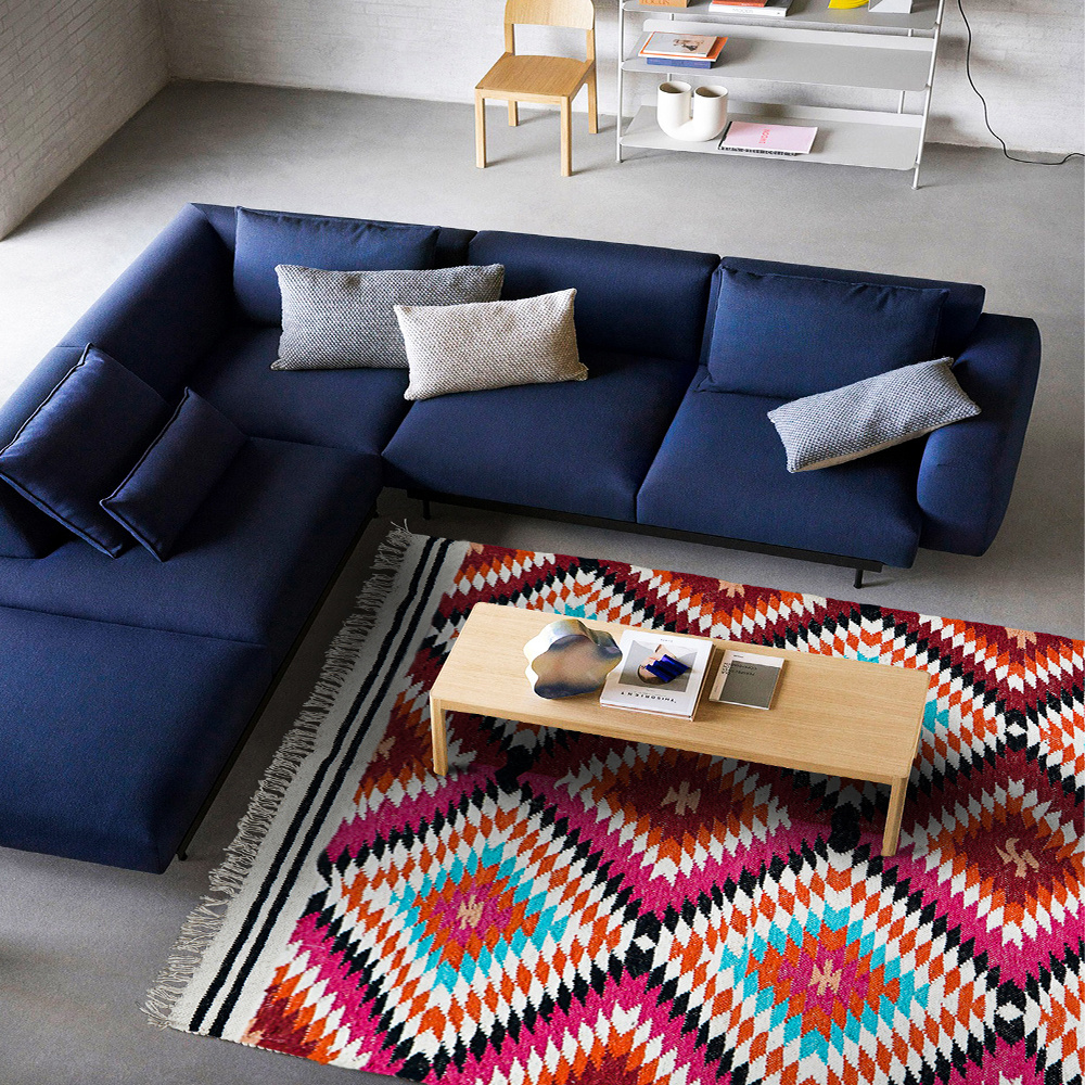 New Design Living Room Anti Slip Area Rugs Hand Woven Cotton Rugs Available in Custom Size and Color