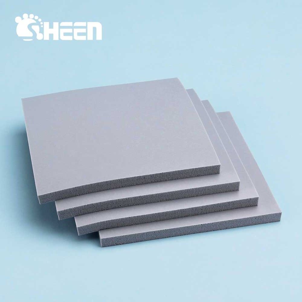 High-quality open-cell silicone foam sponge rubber sheets in white, gray, and black, featuring heat resistance