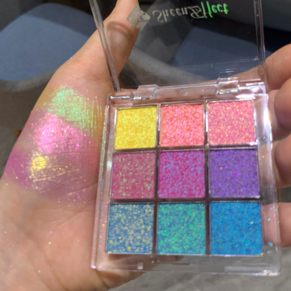 SheenEffect custom high quality private label vegan diy multichrome glitter shimmer matte high pigment empty eyeshadow palette