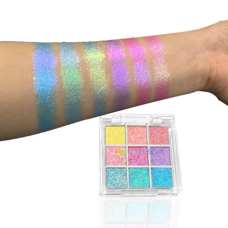 SheenEffect custom high quality private label vegan diy multichrome glitter shimmer matte high pigment empty eyeshadow palette