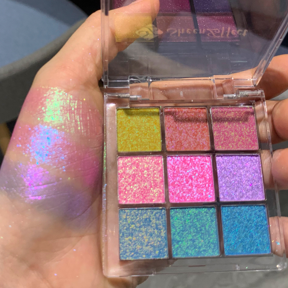 SheenEffect custom high quality private label vegan diy multichrome glitter shimmer matte high pigment empty eyeshadow palette