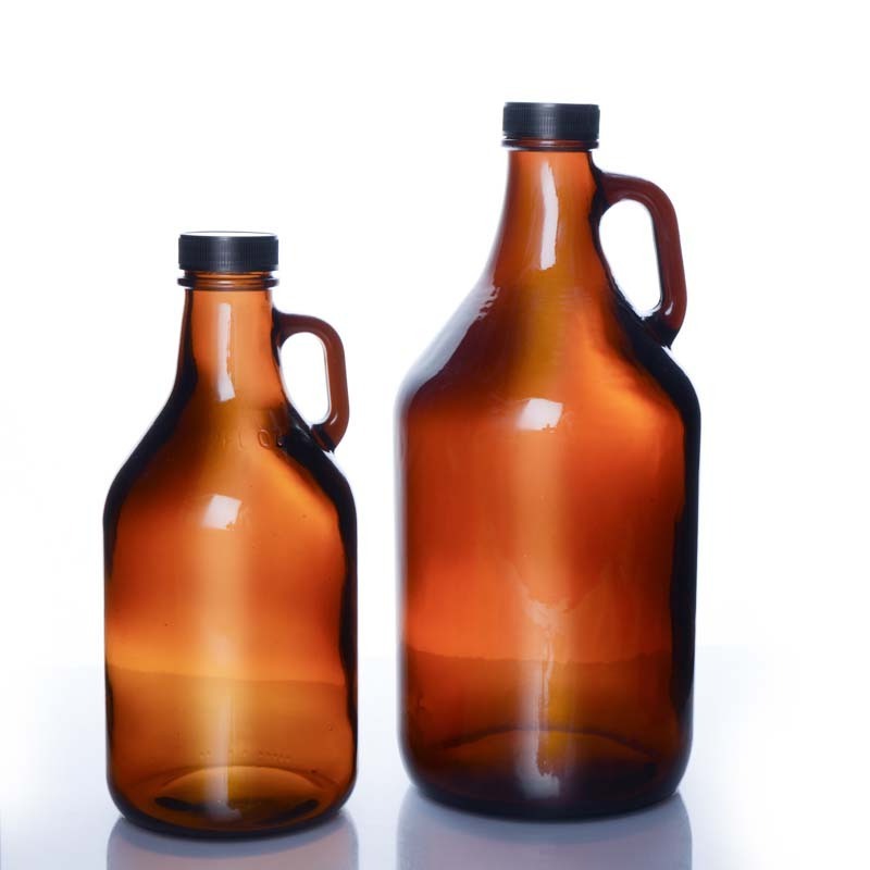 High Quality 1l 1 litre half gallon 64oz Amber Clear glass growler california wine bottle beer water bottles