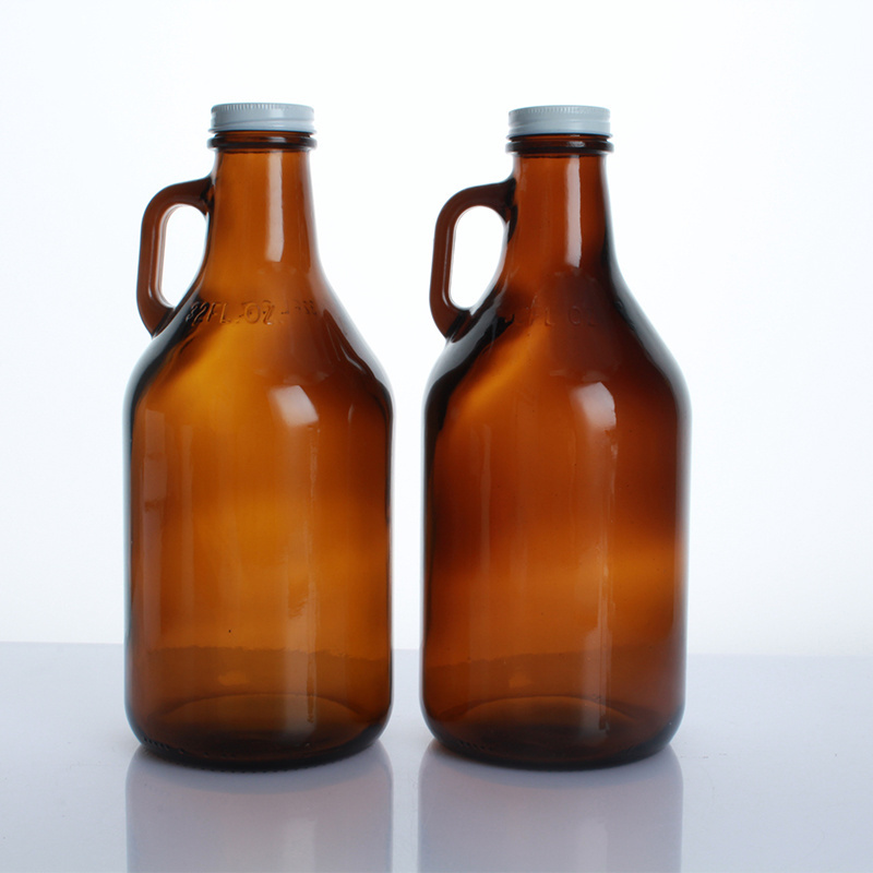 1000ml 32oz 64oz 1L 2L Amber Carboys Wine Bottle Half Gallon Jug Beer Glass Growler with Cap