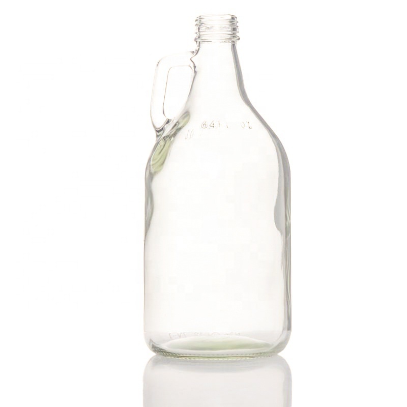 High Quality 1l 1 litre half gallon 64oz Amber Clear glass growler california wine bottle beer water bottles