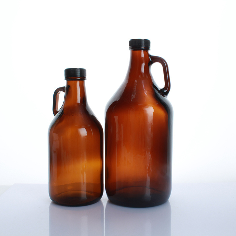 1000ml 32oz 64oz 1L 2L Amber Carboys Wine Bottle Half Gallon Jug Beer Glass Growler with Cap