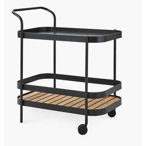 Rolling Black Bar Cart Trolley Metal Tea Coffee Serving Carts For  Home Restaurant or Hotel Cocktail Accessories Cart Shelves