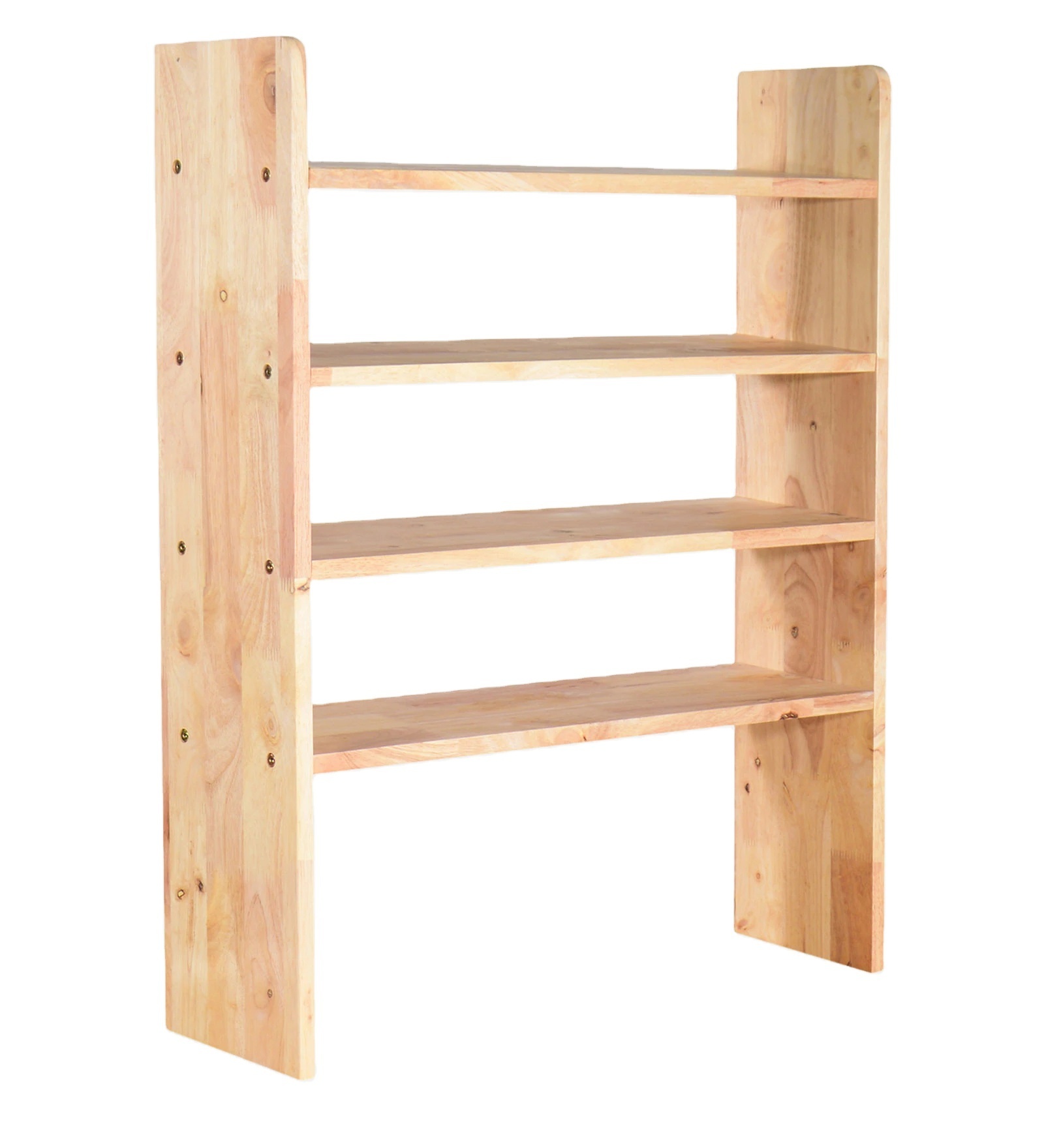 Solid Wood Open Shoe Rack Natural Finished Tall Shoe Organizer Shelf Entryway Dorm Room Space Living/Dining Room Storage Unit