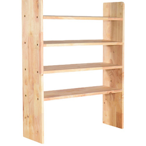 Solid Wood Open Shoe Rack Natural Finished Tall Shoe Organizer Shelf Entryway Dorm Room Space Living/Dining Room Storage Unit