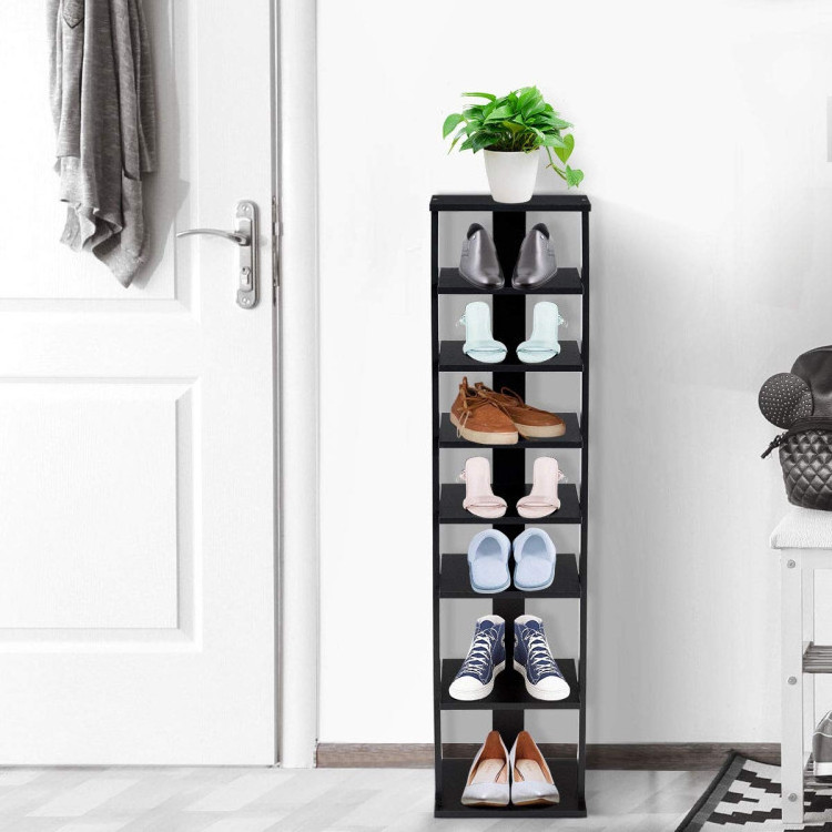 Vertical Wooden Space Saving Shoe Rack for Front Door Ample Storage Spaces Multi-functional Use Sturdy Durable  Adjustable