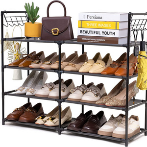 Metal Shoe Rack Shoe Organizer Stand Stackable Large Storage Organizer For Living Rooms And Home shoe racks for home Versatile