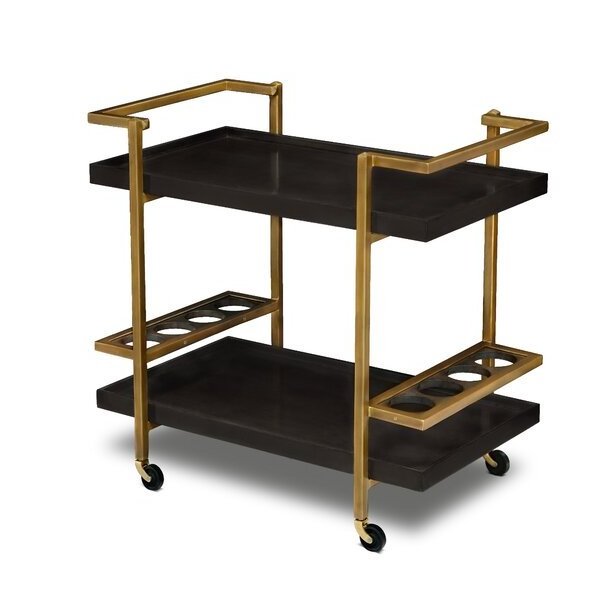 Rolling Black Bar Cart Trolley Metal Tea Coffee Serving Carts For  Home Restaurant or Hotel Cocktail Accessories Cart Shelves